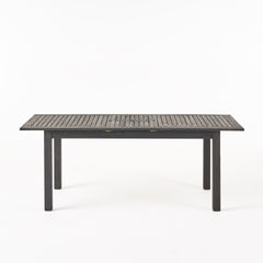 Outdoor Expandable Acacia Wood Dining Table, Dark Grey