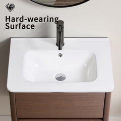 Bathroom Vessel Sink, Ceramic Bathroom Vanity Sink Top without Faucet&,Drain  Convenient for Storing Personal Items - Glossy White