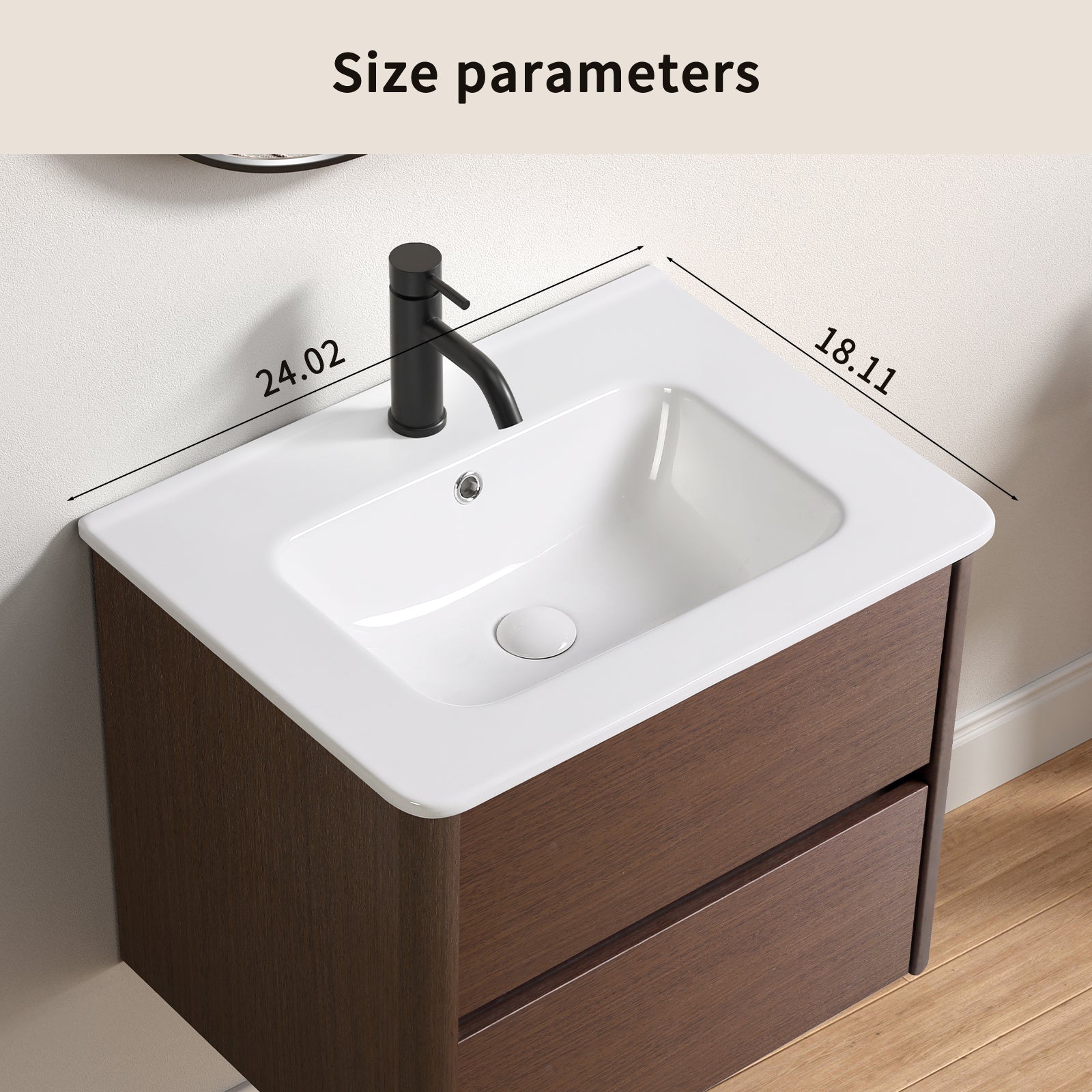 Bathroom Vessel Sink, Ceramic Bathroom Vanity Sink Top without Faucet&,Drain  Convenient for Storing Personal Items - Glossy White