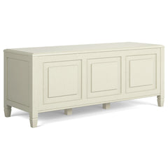 Connaught 51 inch Wide Solid Wood Storage Bench Trunk in Antique White