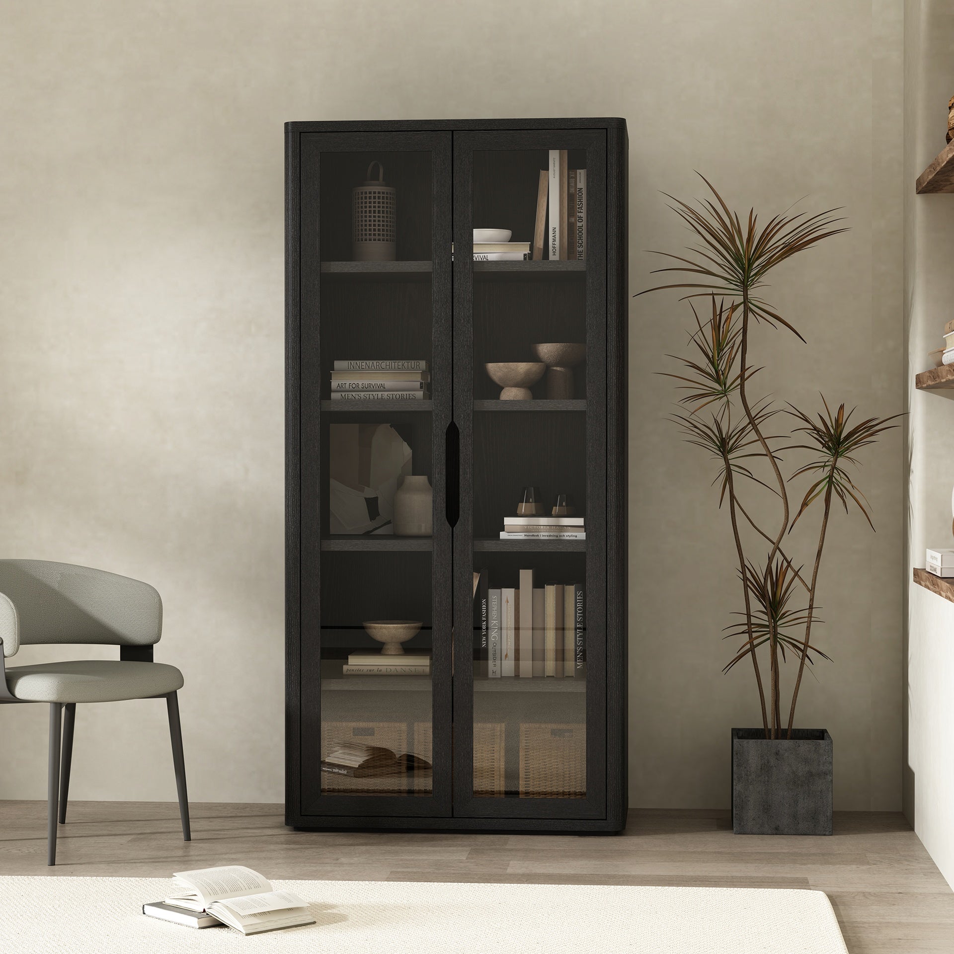 Bookcase Cabinet in Black