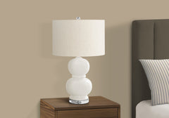 Lighting, 25"h, Cream Ceramic, Ivory / Cream Shade, Contemporary
