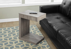 Accent Table, C-shaped, End, Side, Snack, Storage Drawer, Living Room, Bedroom, Brown Laminate, Contemporary, Modern
