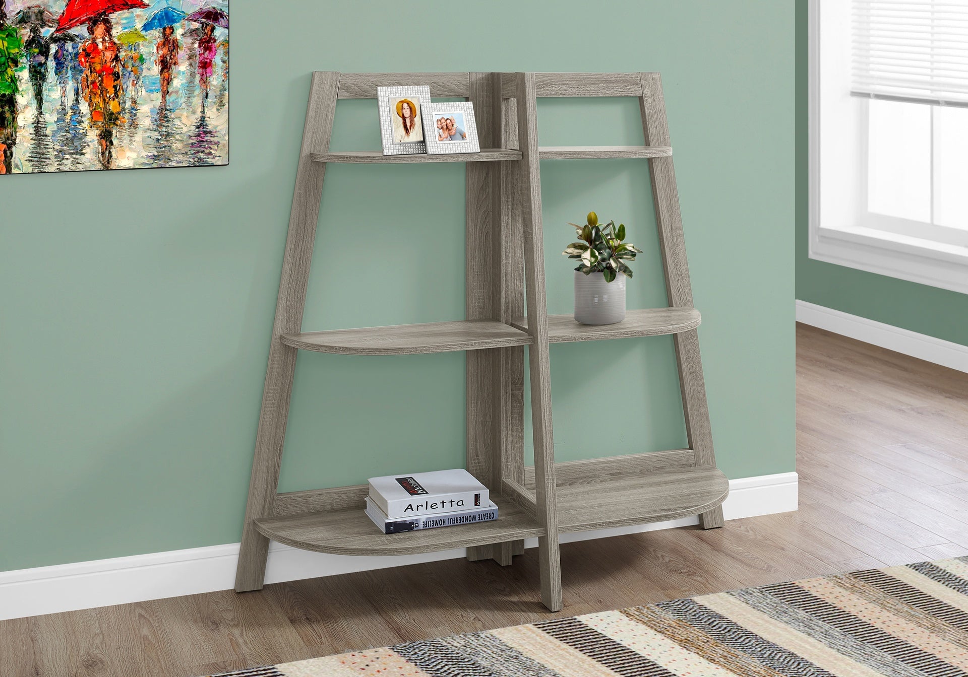 Bookshelf, Bookcase, Etagere, 3 Tier, 48"h, Office, Bedroom, Brown Laminate, Contemporary, Modern