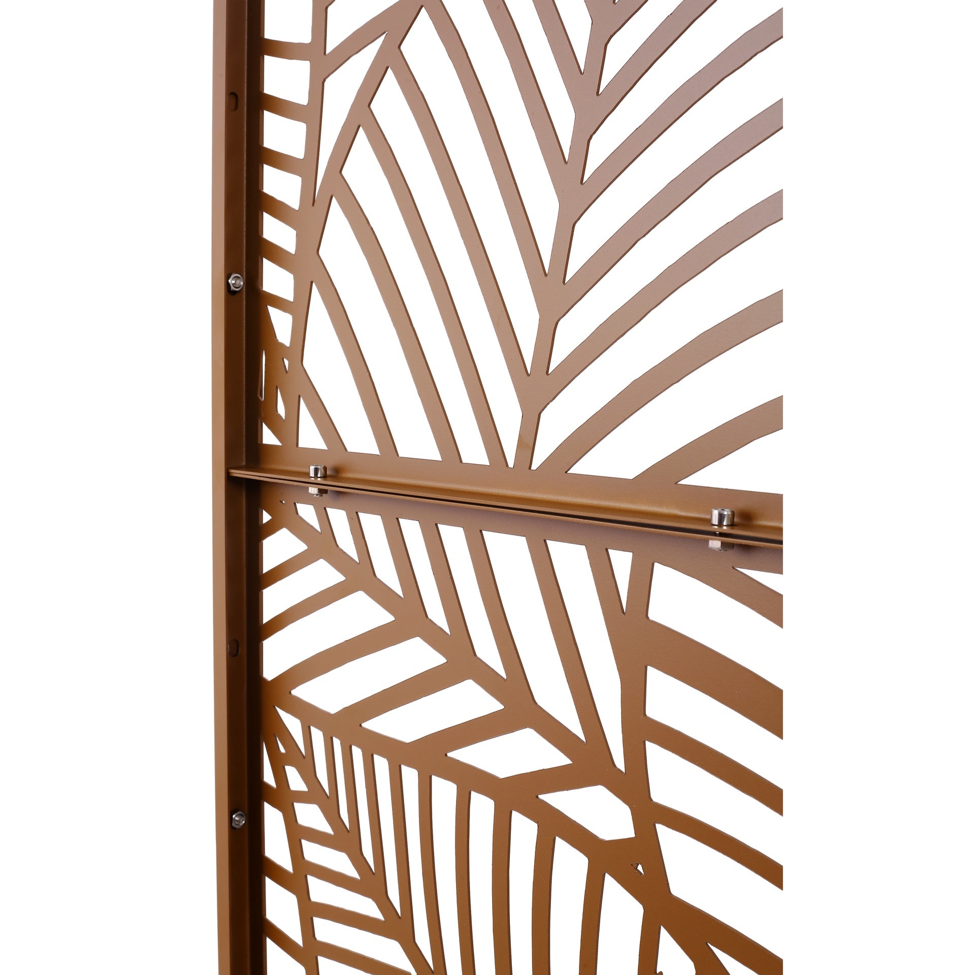 Outdoor & Indoor Privacy Screen Metal Privacy Screen 76" H×48" W, Freestanding Decorative Privacy Screen for Deck Balcony Patio, Privacy Fence Panels for Outside Lawn Garden PS111 BROWN
