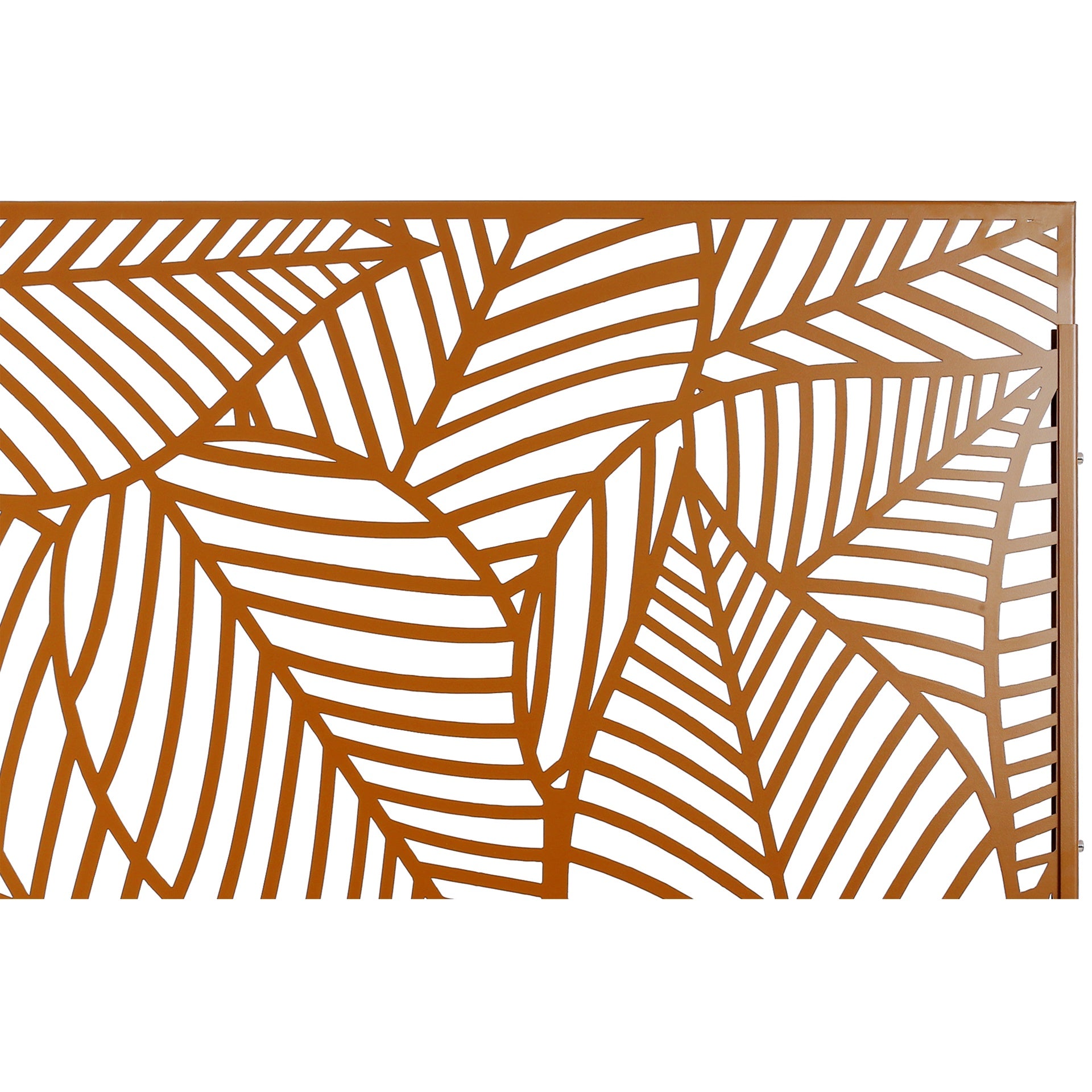 Outdoor & Indoor Privacy Screen Metal Privacy Screen 76" H×48" W, Freestanding Decorative Privacy Screen for Deck Balcony Patio, Privacy Fence Panels for Outside Lawn Garden PS111 BROWN