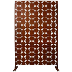 Outdoor & Indoor Privacy Screen Metal Privacy Screen 76" H×48" W, Freestanding Decorative Privacy Screen for Deck Balcony Patio, Privacy Fence Panels for Outside Lawn Garden PS105 RUSTY