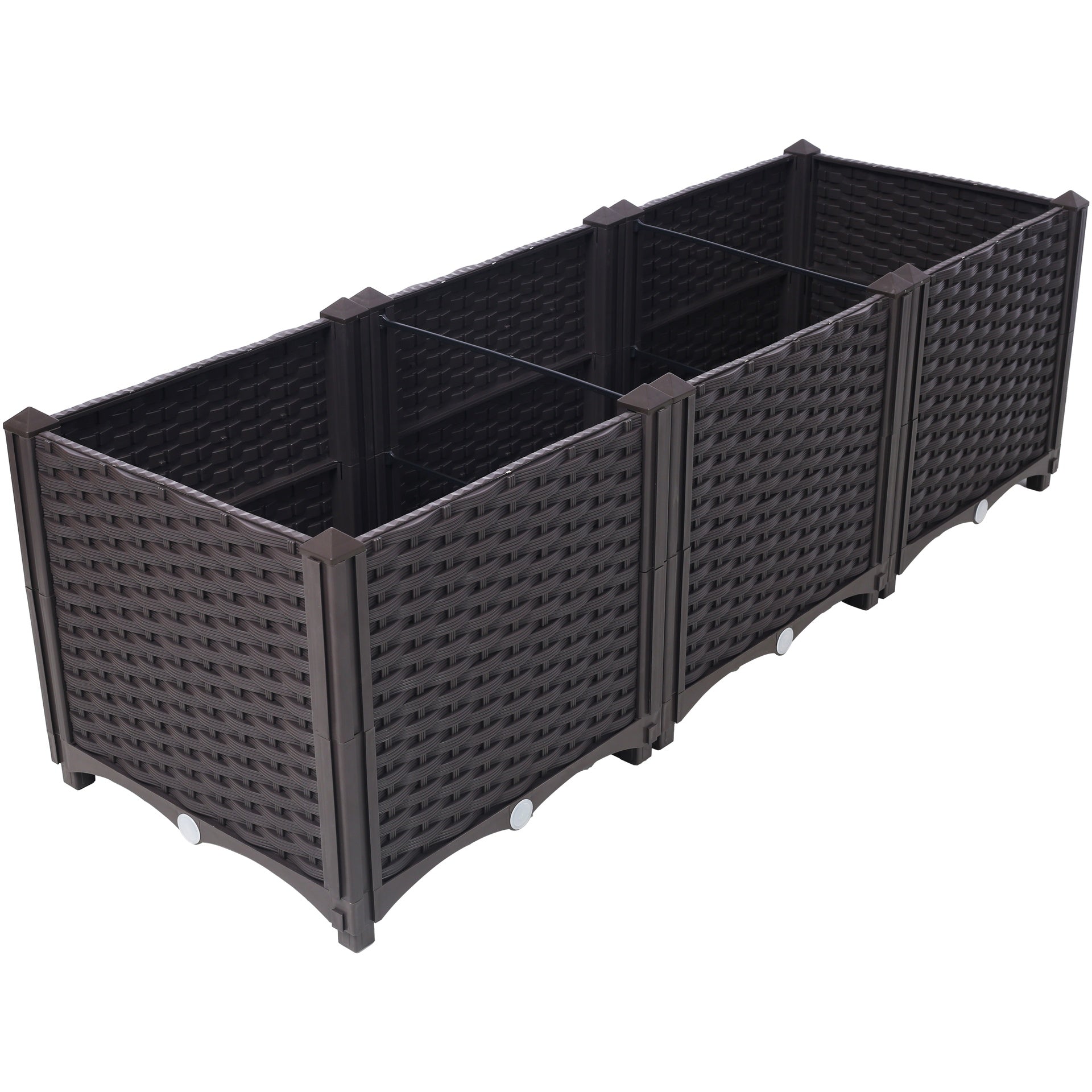 Deep Raised Garden Bed Plastic Planter Boxes for Vegetables Flowers Herbs and Succulents,Self-Watering Planter Box Raised Bed to Grow Flowers, Herbs & Vegetables, 47.2" L X 15.7" D X 14.7" H