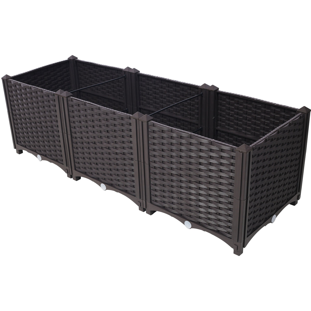 Deep Raised Garden Bed Plastic Planter Boxes for Vegetables Flowers Herbs and Succulents,Self-Watering Planter Box Raised Bed to Grow Flowers, Herbs & Vegetables, 47.2" L X 15.7" D X 14.7" H