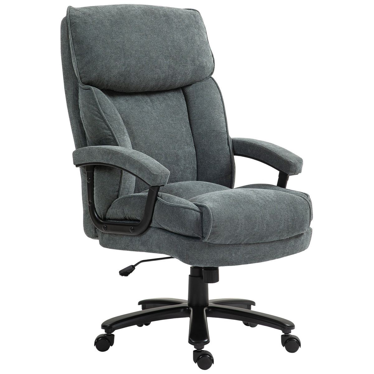 HOMCOM Big and Tall Office Chair, Up to 450 lbs. Heavy Duty High Back Desk Chair with Swivel Wheels, Executive Computer Chair for Heavy People, Gray