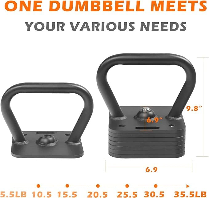 35.5LB Kettlebell Handle Square Exercise Fitness Kettlebell Grip Training & Weightlifting Equipment for Men Women Strength, Conditioning & Cross-Training