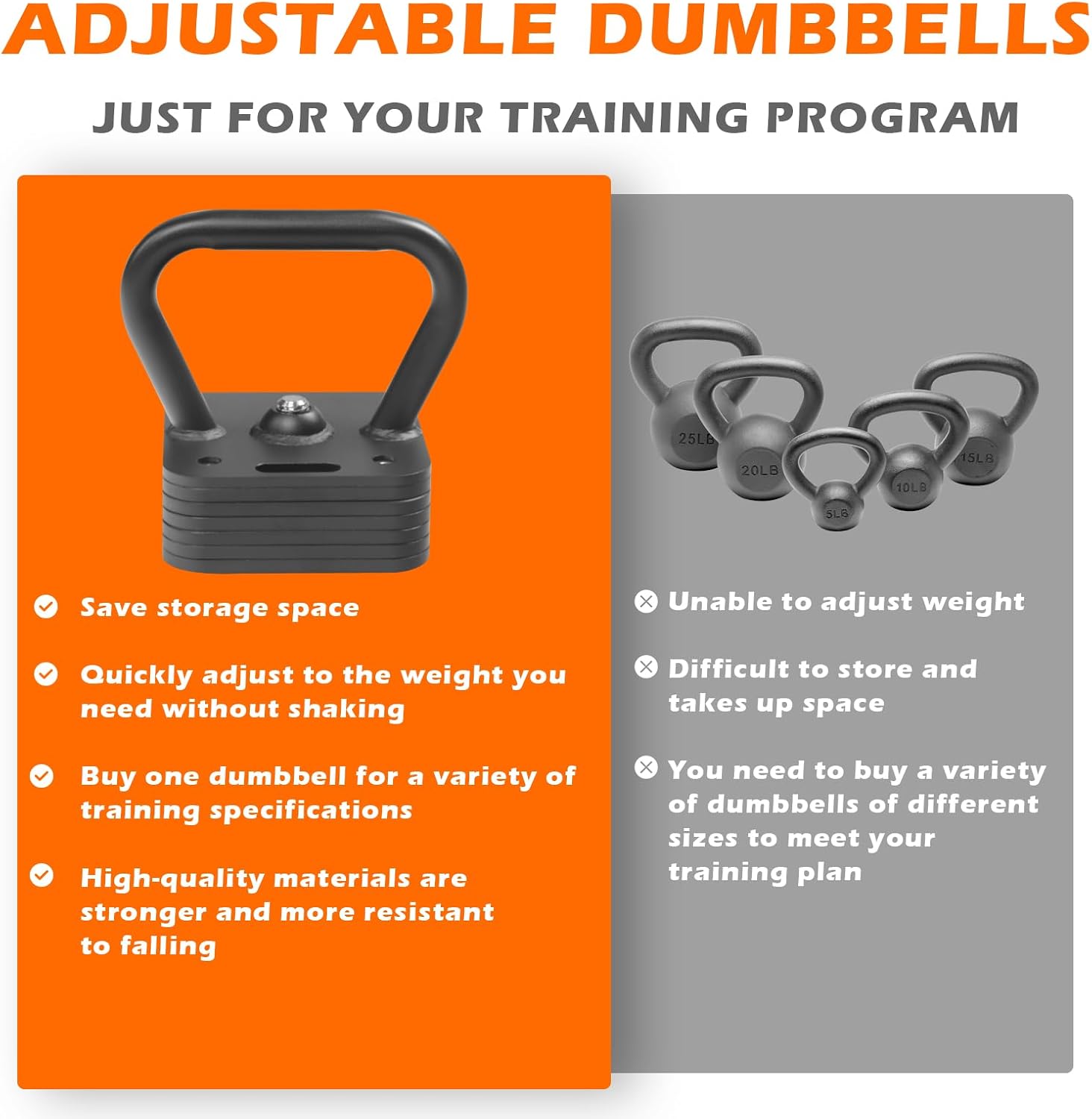 Adjustable Kettlebell Handle Square Exercise Fitness Kettlebell Grip Training & Weightlifting Equipment for Men Women Strength, Conditioning & Cross-Training