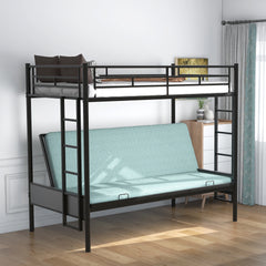 Twin over Full Metal Bunk Bed, Multi-Function,Black(OLD SKU:MF286650AAB)