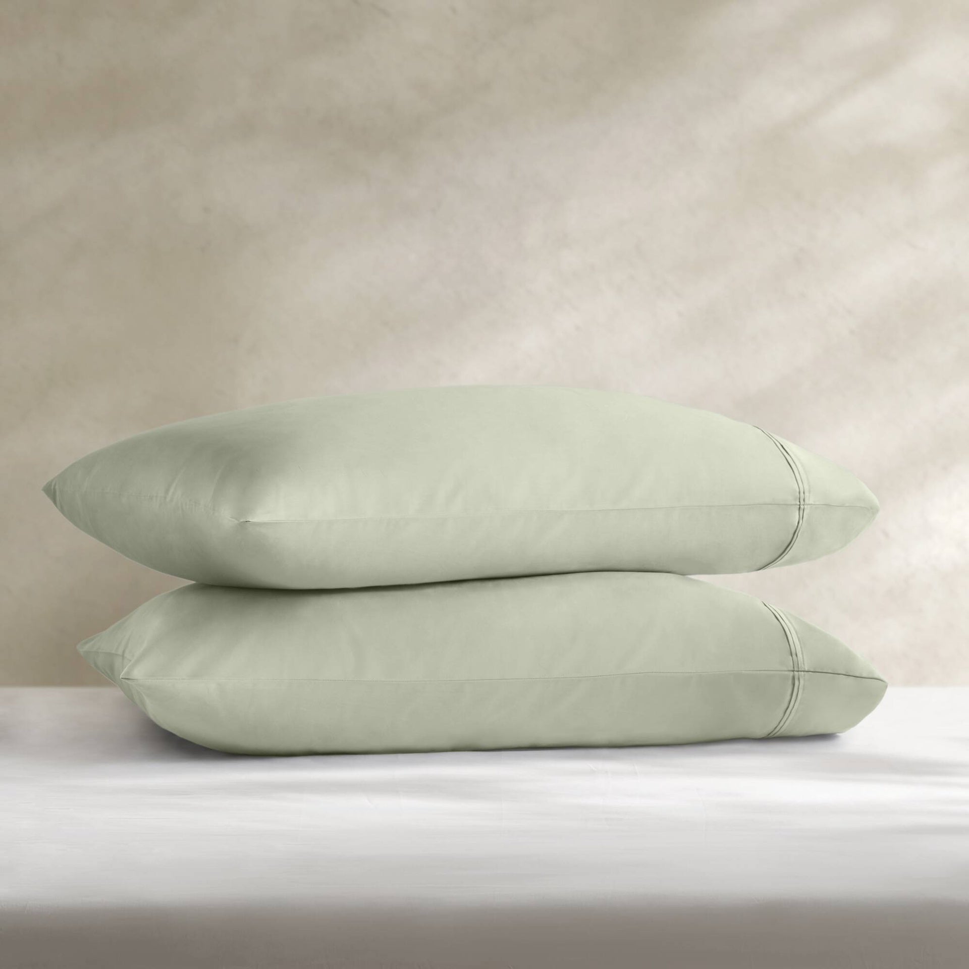 2-Piece King Sham Sateen Pillowcase Set,Sage