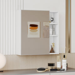 A white MDF material mirror cabinet, bathroom mirror,  MDF material mirror cabinet,a separate wall mounted bathroom mirror for storage and space saving. W1151135030