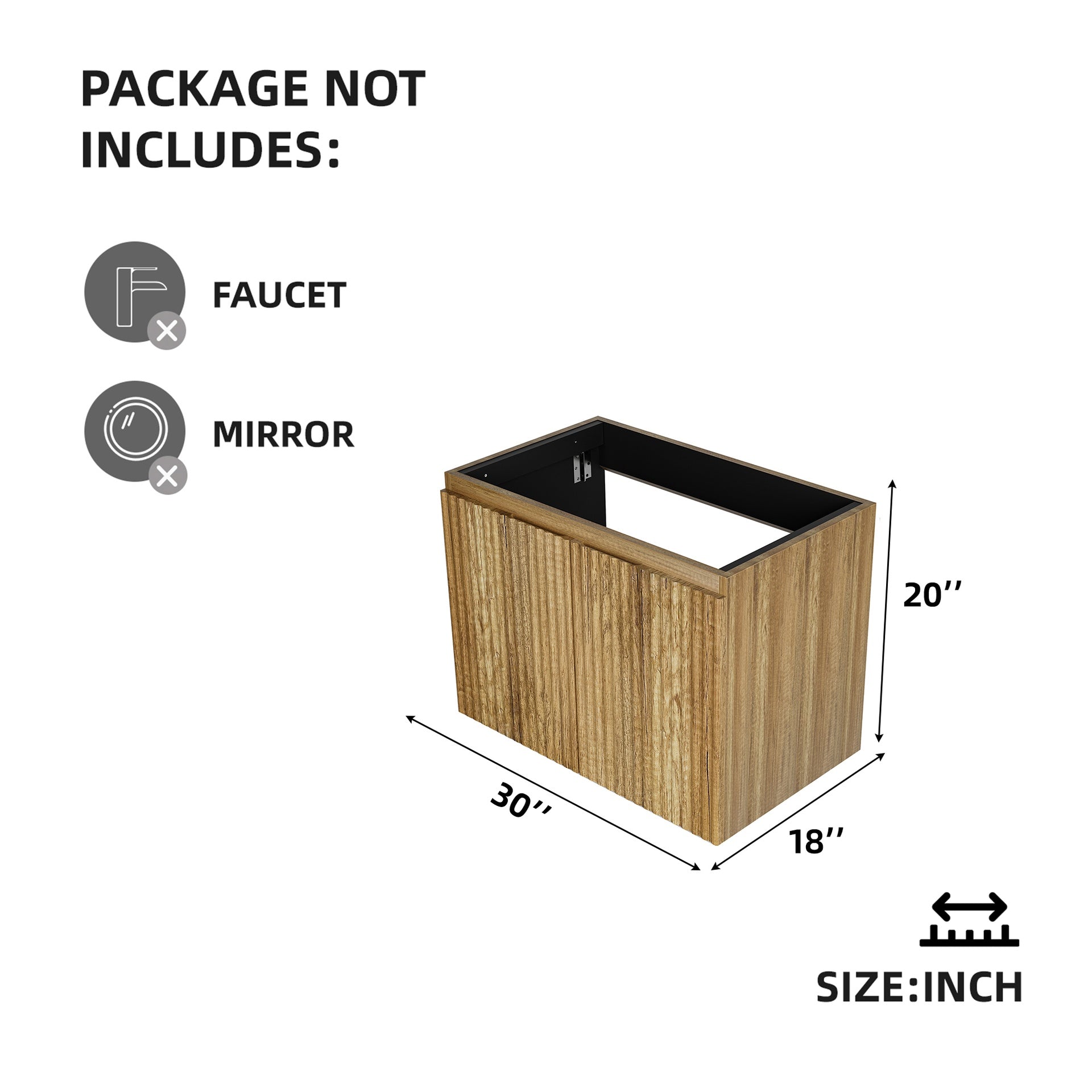 30inch foldable hanging bathroom cabinet without basin
