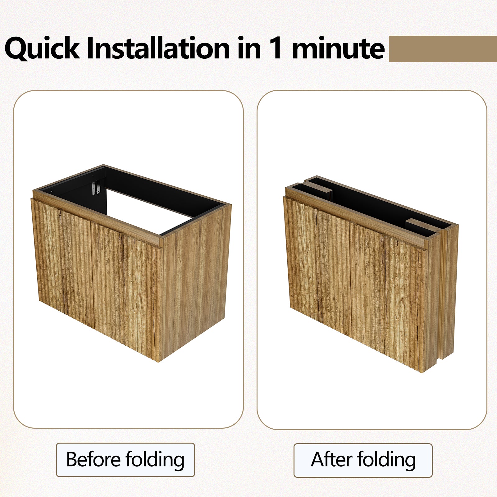 30inch foldable hanging bathroom cabinet without basin