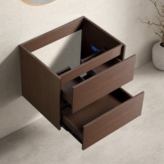 Wall-Mounted Bathroom Vanity  Dark Brown, Easy Assembly, Soft-Close Drawer with Premium Slides, Sturdy Wood Construction, Secure Packaging without sink