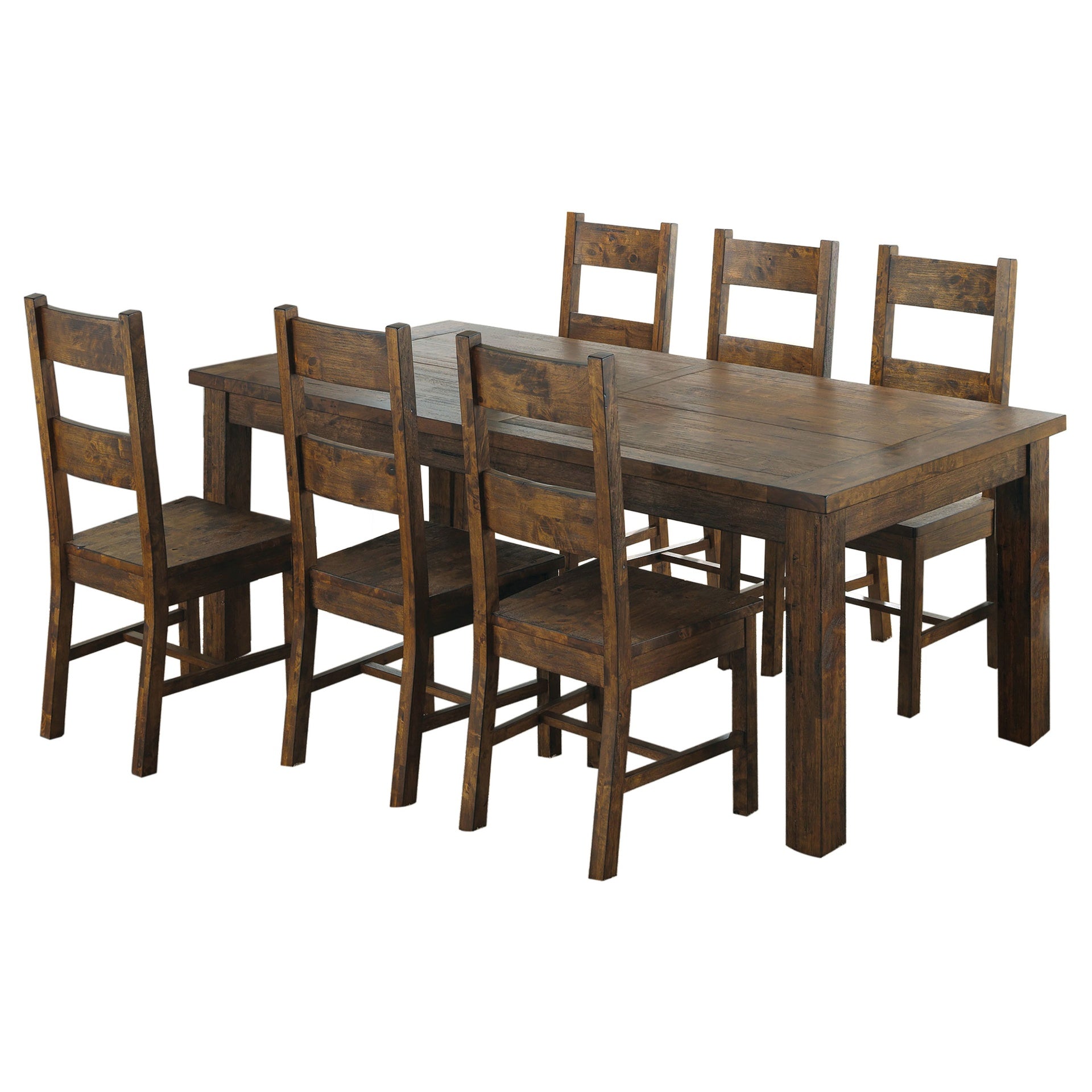 Mina Rustic Golden Brown 7-piece Dining Table Set