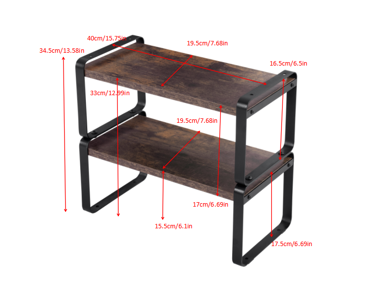 2-Tier Storage Shelves,Adjustable Shelving Unit, Home Storage Shelf,for Basement Kitchen Warehouse