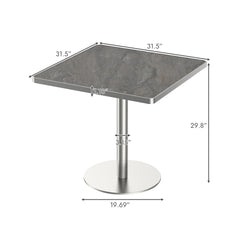 Square Modern Dinning Table 31.5 inches Bistro Table Tulip Table with Faux Marble top,Easy Assemble,Sturdy Metal Frame Diameter