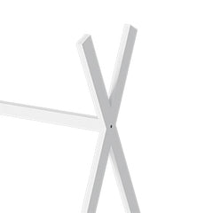 Floor Bed Frame for Kids, Wooden Montessori Floor Bed,House Bed for Kids Girls Boys, Tent beds, White with Guardrail