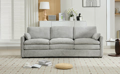 89"  Cozy Upholstered 3-seater Sofa Oversized Comfy Cloud Sofa Double Cushion 3-seater Sofa Plush Cushion Sofa Couch for Living Room , Light Grey