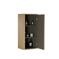 CC0414S306 Natural Oak Bathroom Floating Side Cabinet, Wall-mounted Storage Cabinet for Small Spaces, Pre-assembled