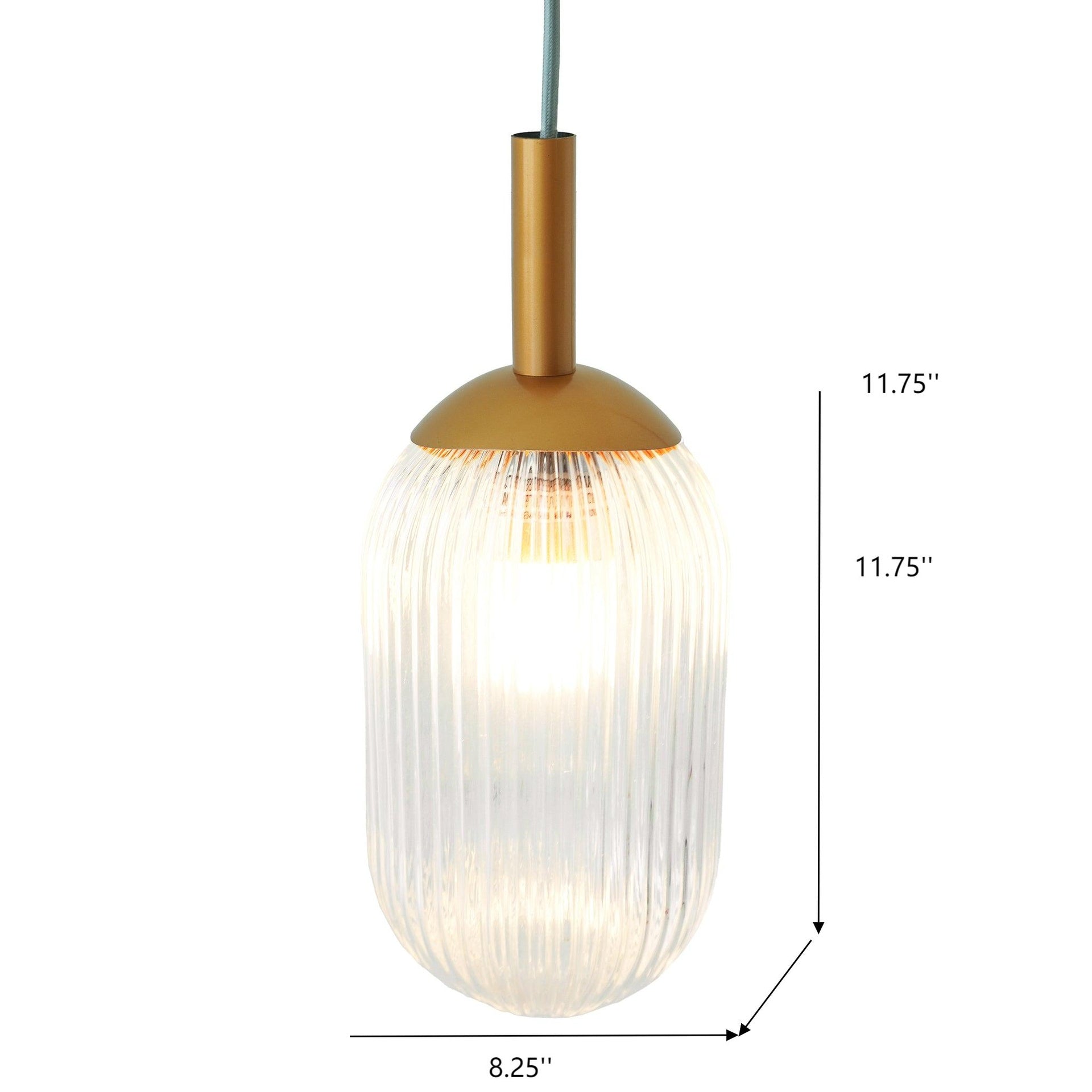 Modern Style Pendant Lamp - Bronze and Clear 110-120V Bedside Lamp Bedroom/Living Room Ceiling Light