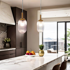 Modern Style Pendant Lamp - Bronze and Clear 110-120V Bedside Lamp Bedroom/Living Room Ceiling Light