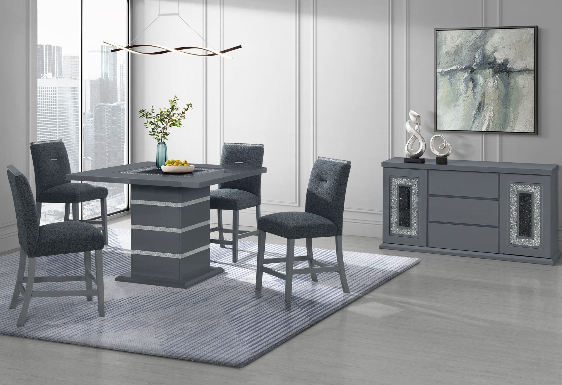 ARIYA DARK GREY BAR TABLE