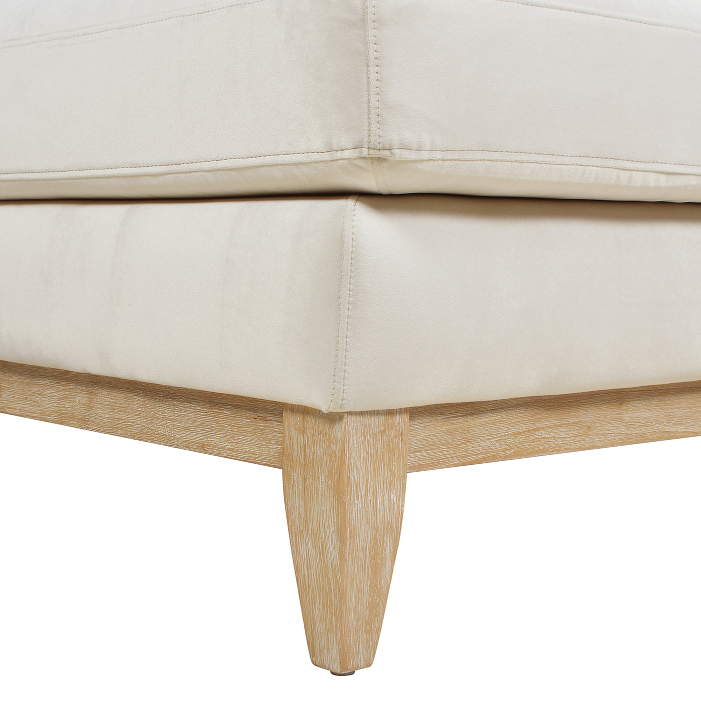 Knox 65" Modern Farmhouse Chaise Lounge Chair, French beige Performance Velvet