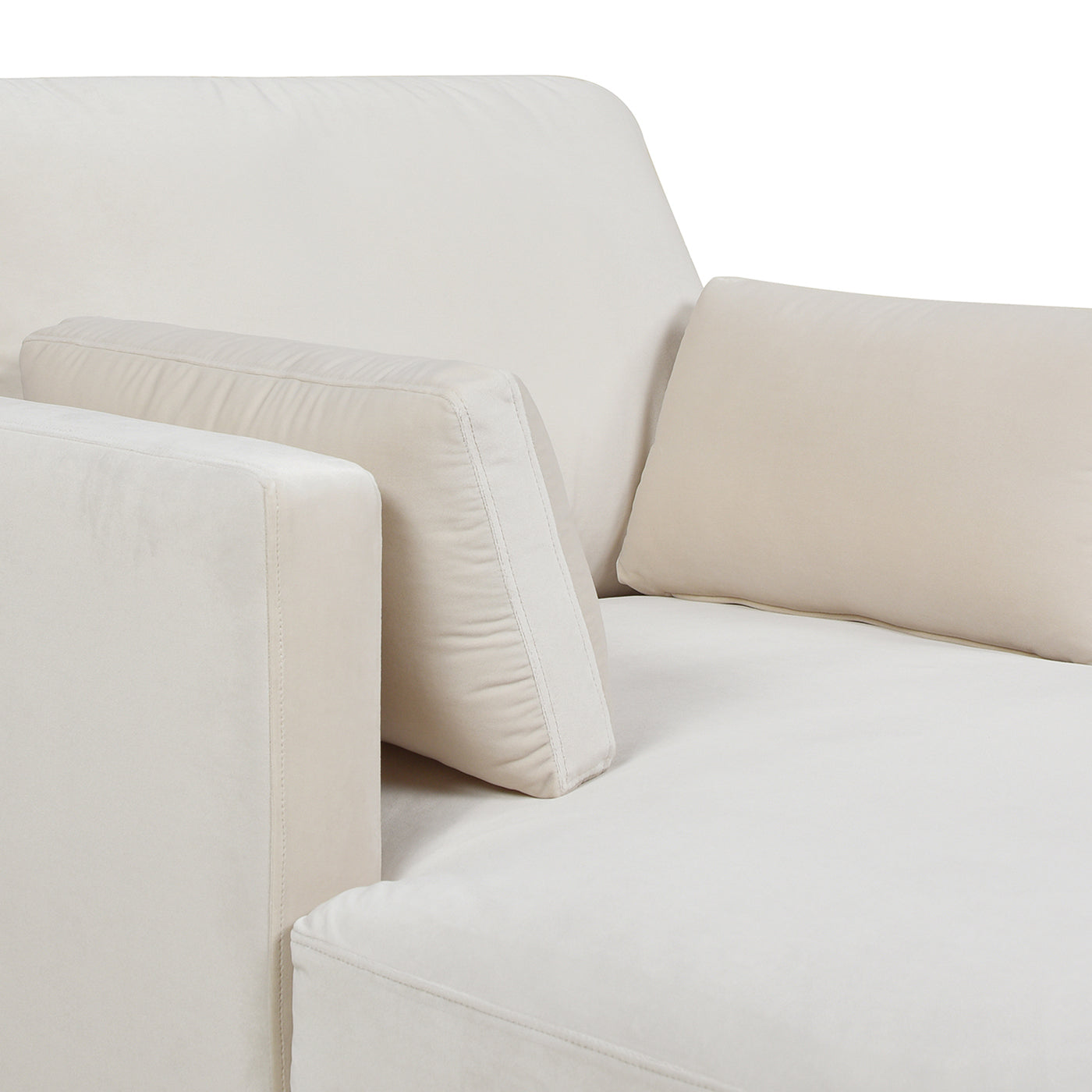 Knox 65" Modern Farmhouse Chaise Lounge Chair, French beige Performance Velvet