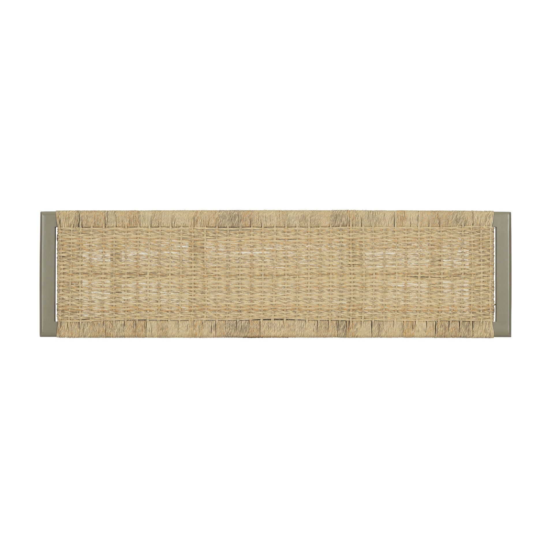 Farmhouse Modern Solid Wood Rattan Bench - 59 Inch Indoor & Covered Outdoor Bench Champagne Finish Multi-Functional Design
