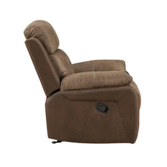 Plush Comfort Chair Brown Microfiber Upholstered Solid Wood Frame Living Room Furniture 1pc Glider Reclining Chair Plush Arms Tufted Details