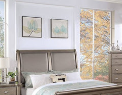 Modern Luxury Style 1pc California King Size Bed Two Panel Headboard Antique Silver Finish Bedroom Furniture