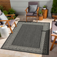 Sunshine GC_HAR2002 Anthracite 2 ft. 7 in. x 7 ft. 3 in. Indoor/Outdoor Area Rug