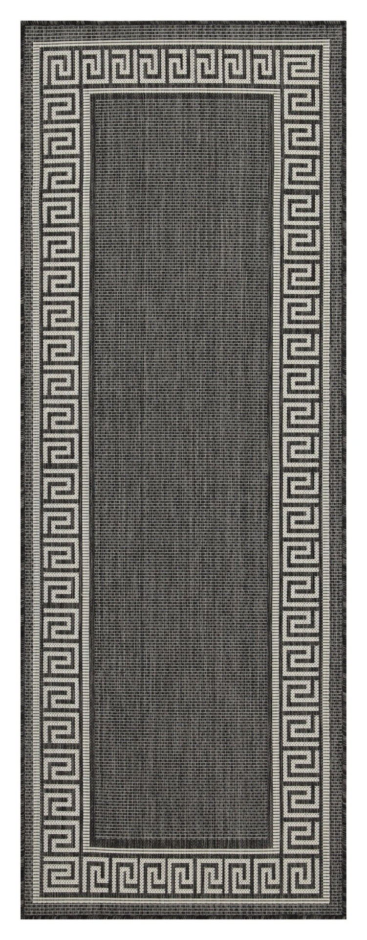 Sunshine GC_HAR2002 Anthracite 2 ft. 7 in. x 7 ft. 3 in. Indoor/Outdoor Area Rug