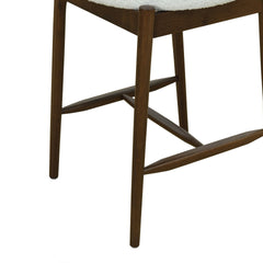 Mid Century Modern Counter Stool (Sets of 2)  Walnut +Beige