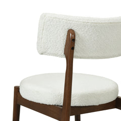 Mid Century Modern Counter Stool (Sets of 2)  Walnut +Beige