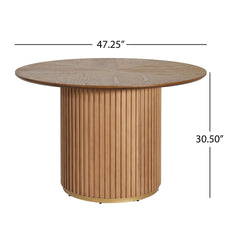47.25" Round Pedestal Dining Table-N771P194860H_N771P194876J (Natural)