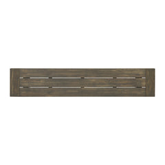 Outdoor Acacia Wood Patio Bench,Grey/Rustic Metal