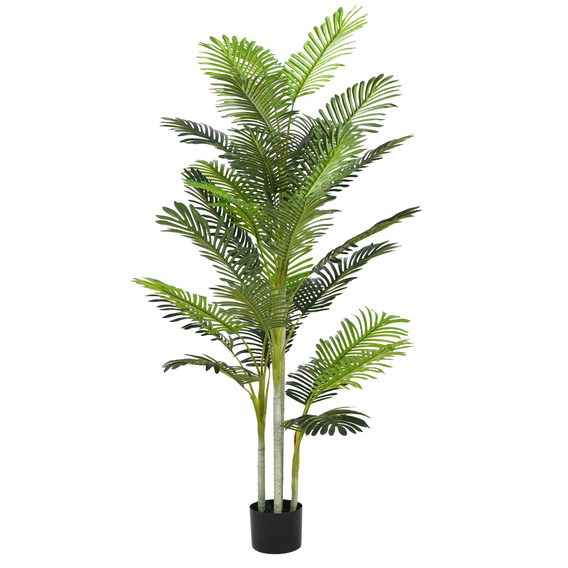78.5" Artificial Palm Tree with Black Plastic Pot, Set of 2