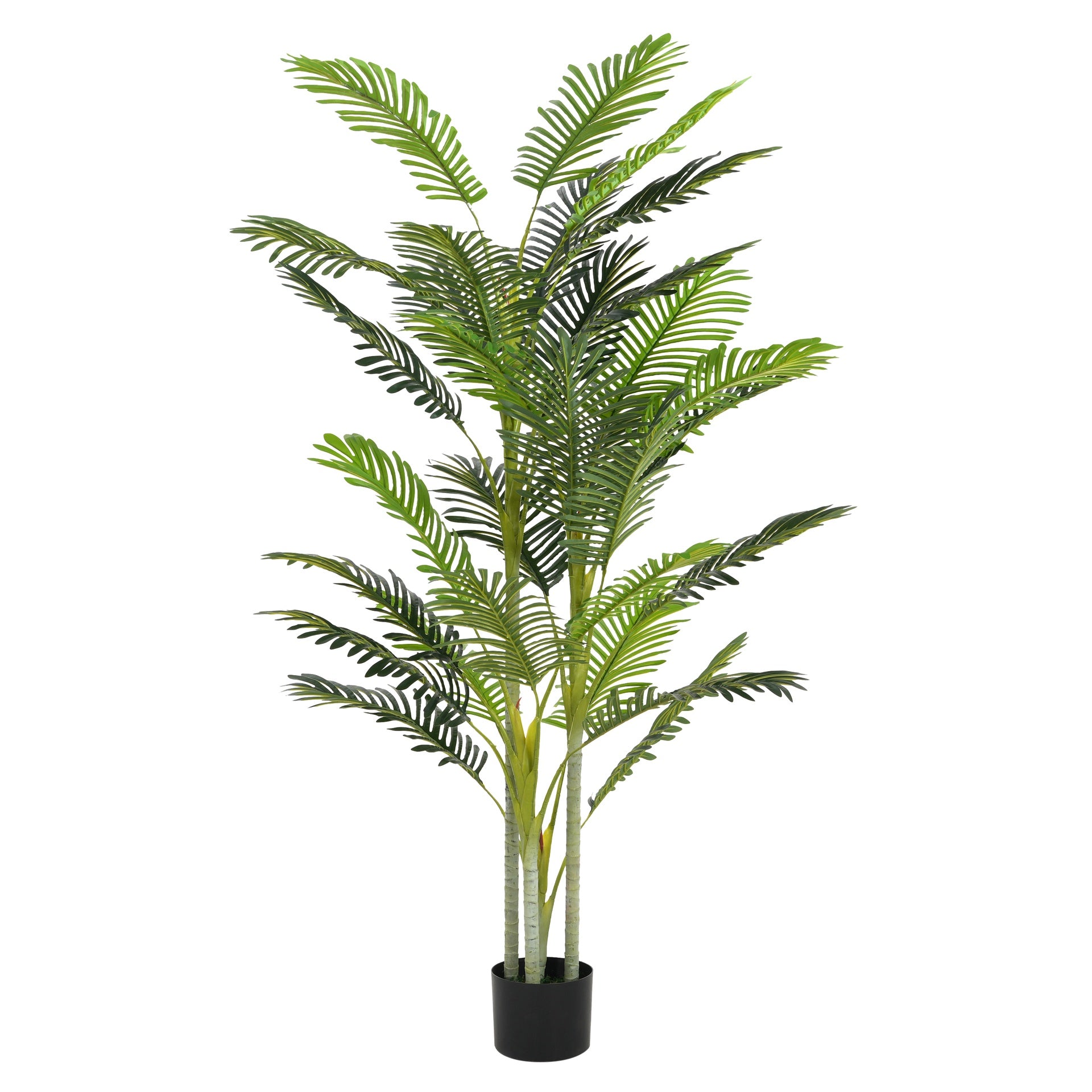 78.5" Artificial Palm Tree with Black Plastic Pot, Set of 2