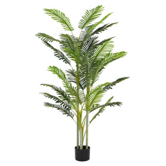 78.5" Artificial Palm Tree with Black Plastic Pot, Set of 2
