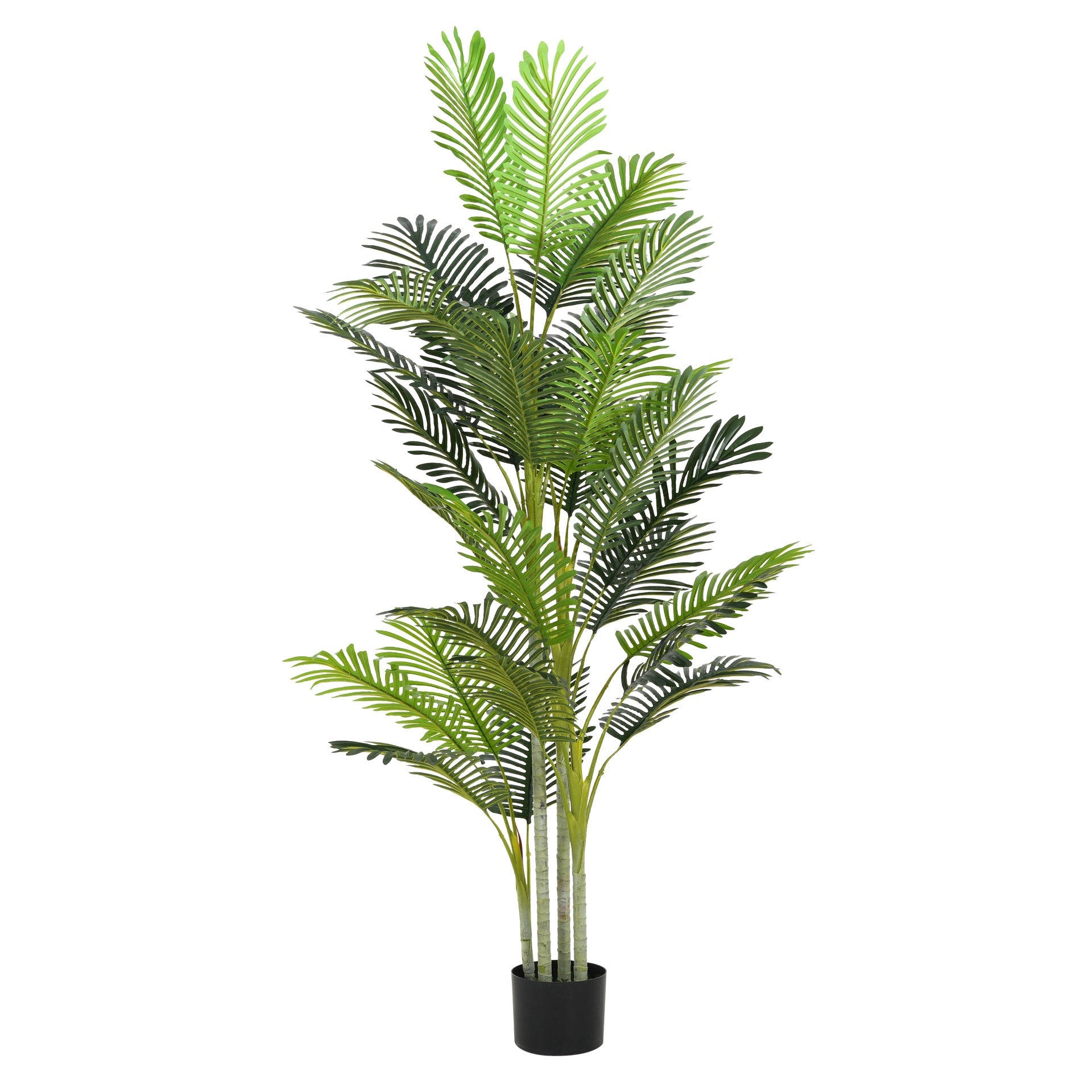 78.5" Artificial Palm Tree with Black Plastic Pot, Set of 2