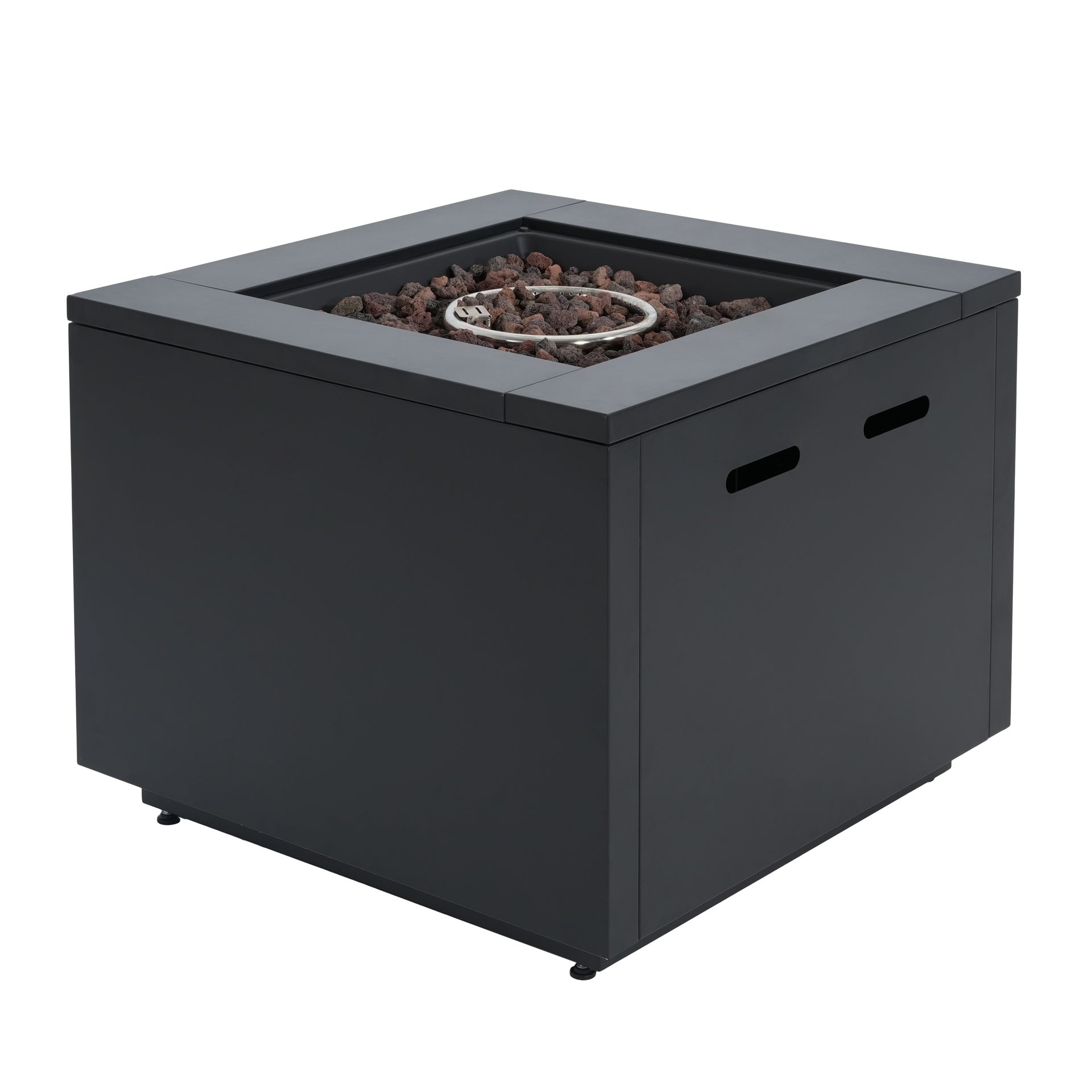 30inch Square  Steel Fire Pit Table, in Black,40000BTU