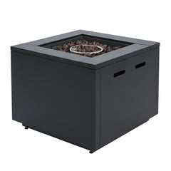 30inch Square  Steel Fire Pit Table, in Black,40000BTU