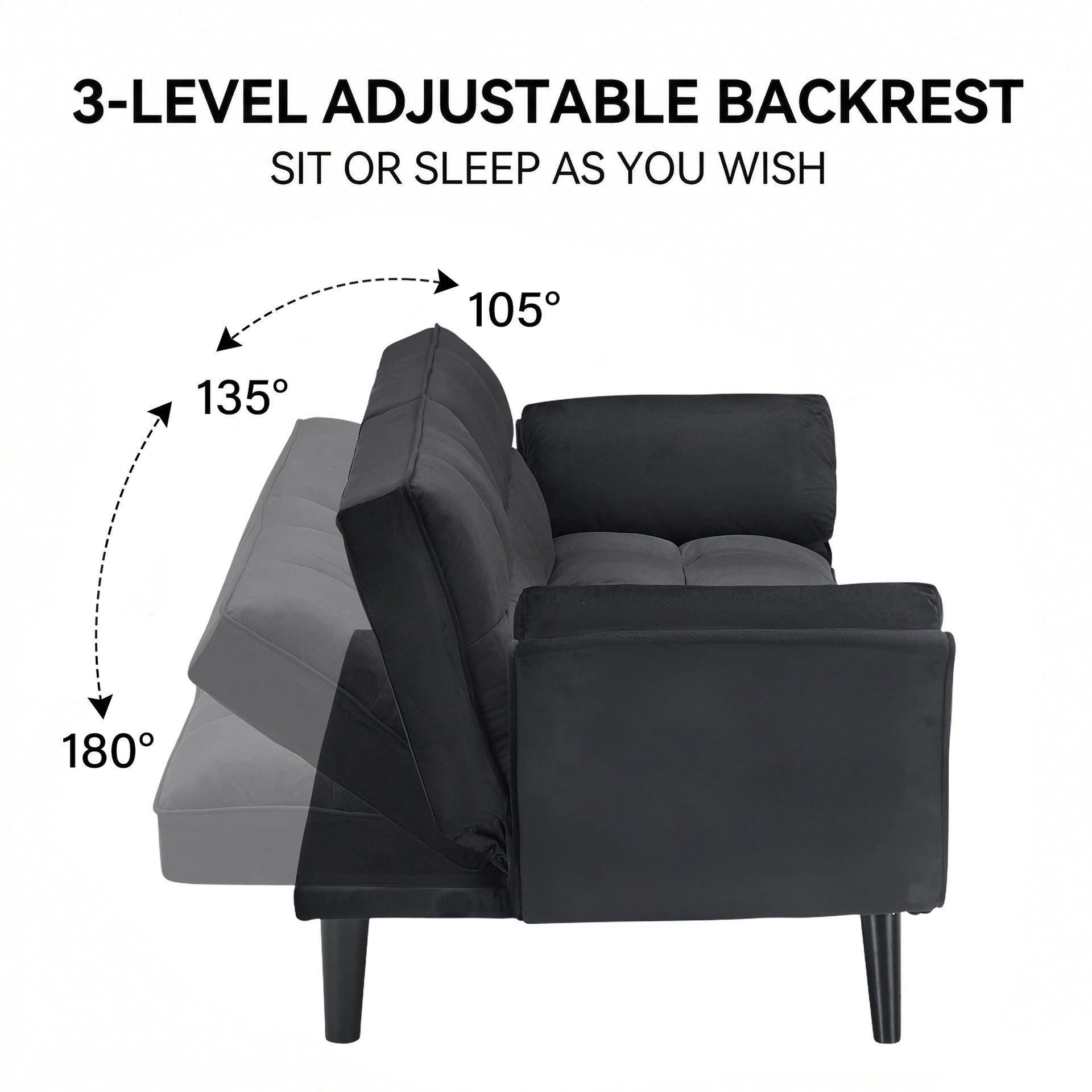 74 "black sofa Soft two armrests throw pillow pillow comfortable fit apartment bedroom small space
