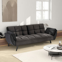74 "black sofa Soft two armrests throw pillow pillow comfortable fit apartment bedroom small space
